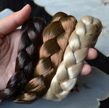 2.5cm wide fashion bohemian wigs braid thick wide headband-Free Shipping