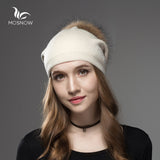Wool Fox Fur Hat Female Women Warm Knitted Casual-Free Shipping