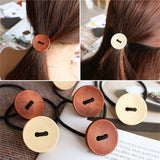 Solid wood Button Hair Accessories for Girls Kids Women-Free Shipping