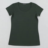 High Quality 21 Candy Color Cotton Basic T-shirt Women Casual - Free Shipping
