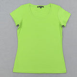 High Quality 21 Candy Color Cotton Basic T-shirt Women Casual - Free Shipping