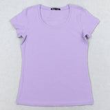 High Quality 21 Candy Color Cotton Basic T-shirt Women Casual - Free Shipping