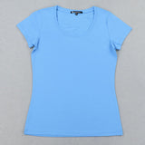 High Quality 21 Candy Color Cotton Basic T-shirt Women Casual - Free Shipping