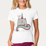 Newest 2017 Cute Cat Unicorn Design T Shirt Summer Women/Girl - Free Shipping