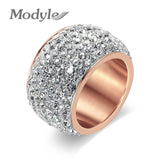 New Fashion Rose Gold-Color Fashion Rhinestone Rings for Women & Free Shipping